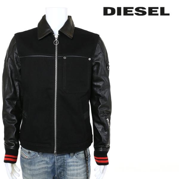 未使用級 DIESEL ジャケット デニムディティール 切替 ストレッチ 黒系 tutto-tutto_die-m-o-c4-019