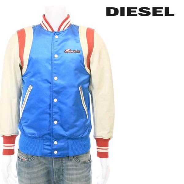 DIESEL ボンバージャケット　スタジャン DIESEL ディーゼル スタジアムジャンパー メンズ レザー切替