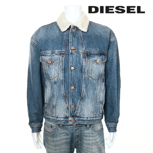 DIESEL ディーゼル デニム ボアジャケット ヴィンテージ加工 Lサイズ DIESEL ディーゼル 裏ボアデニムジャケット メンズ ヴィンテージ加工
