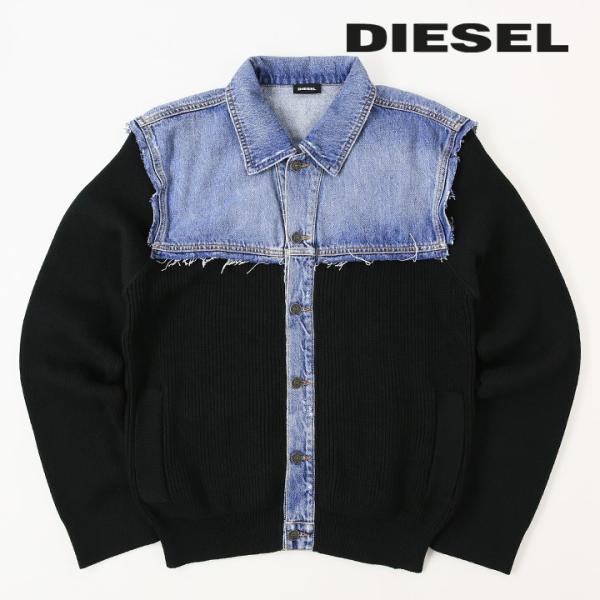 DIESEL ディーゼル ニットジャケット 中古・古着通販】DIESEL (ディーゼル) ロゴジャガードジップ