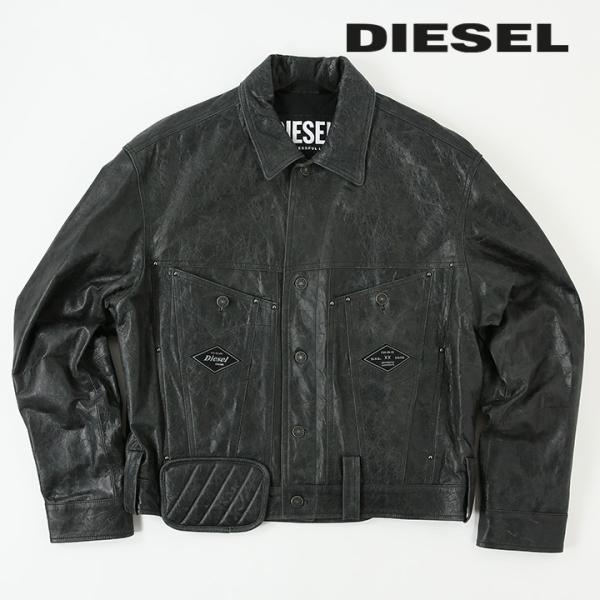 ディーゼル DIESEL レザージャケット メンズ 羊革 本革 キルティング裏地 L-MARTIN