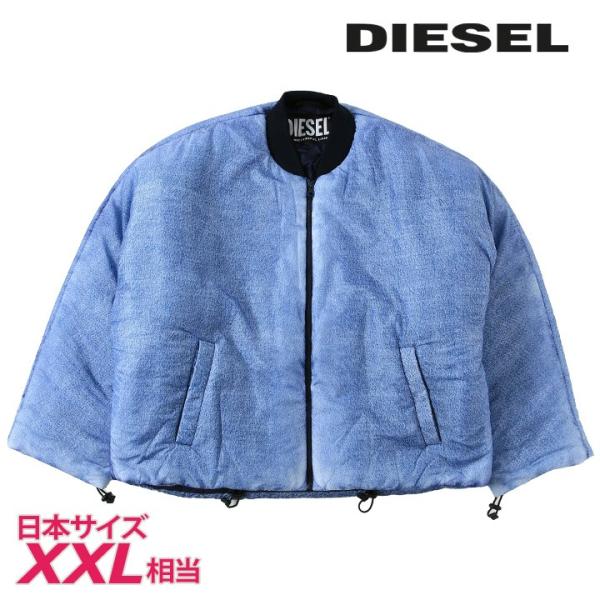 ディーゼル　新作　デニム　プリント　ジャケット DIESEL ディーゼル 中綿ジャケット メンズ ウォッシュデニム風