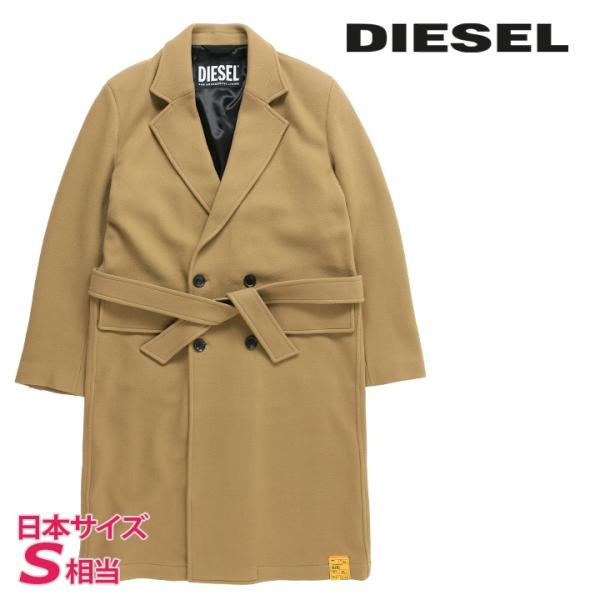 DIESEL ディーゼル チェスターコート メンズ 共布ベルト付き カシミヤ