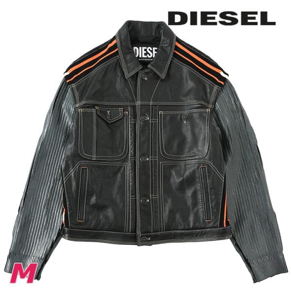 DIESEL ディーゼル レザージャケット メンズ 牛革 本革 コーティング