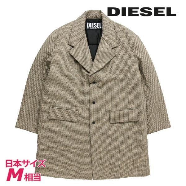 DIESEL（ディーゼル） 中綿コート メンズ チェック柄 ヴァージンウール