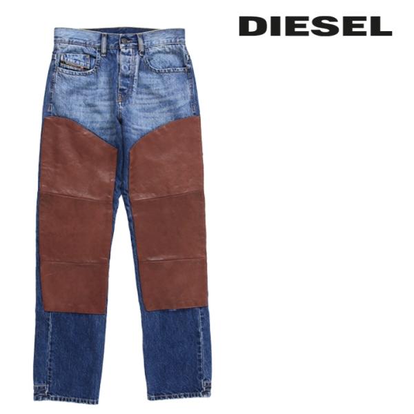 DIESEL（ディーゼル） ジーンズ デニム パンツ メンズ 羊革レザー切替