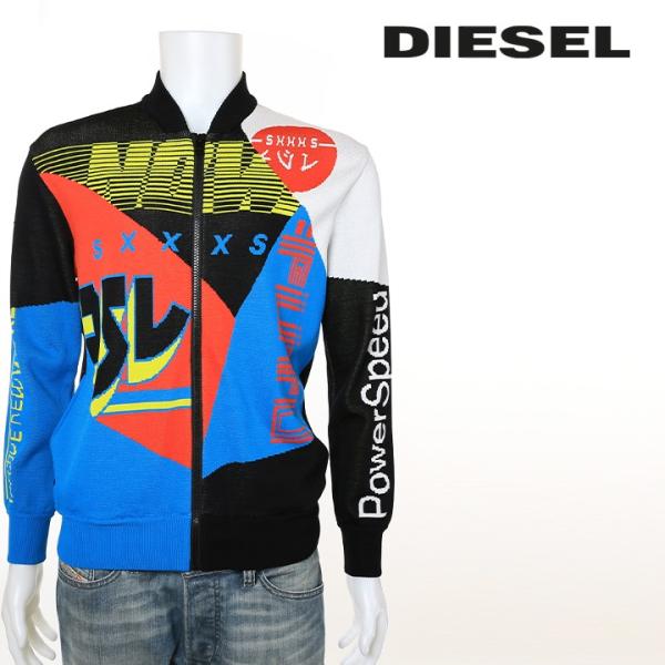 DIESEL ミックスマテリアルデニムジャケット ニット DIESEL ディーゼル ミックスマテリアル ジャケット レディース