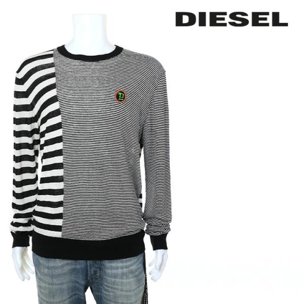 ディーゼルDIESELリネン長袖ニット#XSボーダー DIESEL（ディーゼル） リネンニットセーター メンズ ボーダー柄 薄手