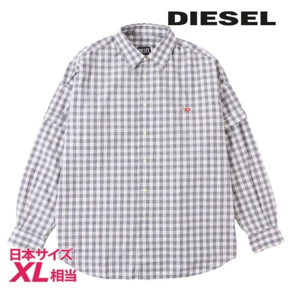 DIESEL ディーゼル 長袖コットンシャツ メンズ チェック柄