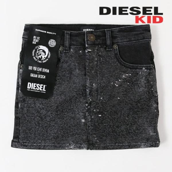 美品　DIESELキッズジーンズミニスカート DIESEL KIDS ディーゼルキッズ KID ブラックデニムミニスカート