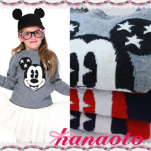 Zj ディズニー ミッキーマウス ニットセーター 3 Color Dnf 003 ディズニーフレンズ Disney キャラクター ビッグフェイス 子供服 キッズ 女の子 男の子 2610k113 Tutu Fleur By Hanaoto 通販 Yahoo ショッピング