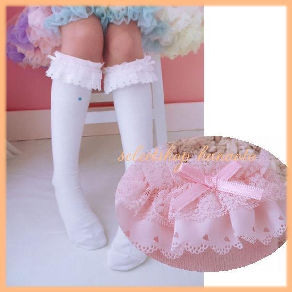 Hs 103 子供用ハイソックス ハート穴レース リボンレース 子ども用 キッズソックス 白 ピンク 黒 フォーマル靴下 通園 通学 Buyee Buyee Japanese Proxy Service Buy From Japan Bot Online