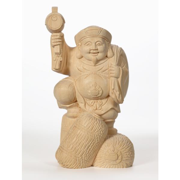 貴重 骨董 銘木 開運 金運 恵比寿様 鯛 木彫り 一刀彫