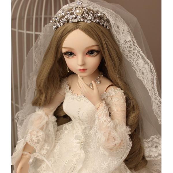 ドール ウエディングドレス 全セット人形 Bjd女性人形 60cm可動関節人形sd公主 高品質な眼球 顔メイク ウィッグ 服 髪飾り付き Sagaretxe Net