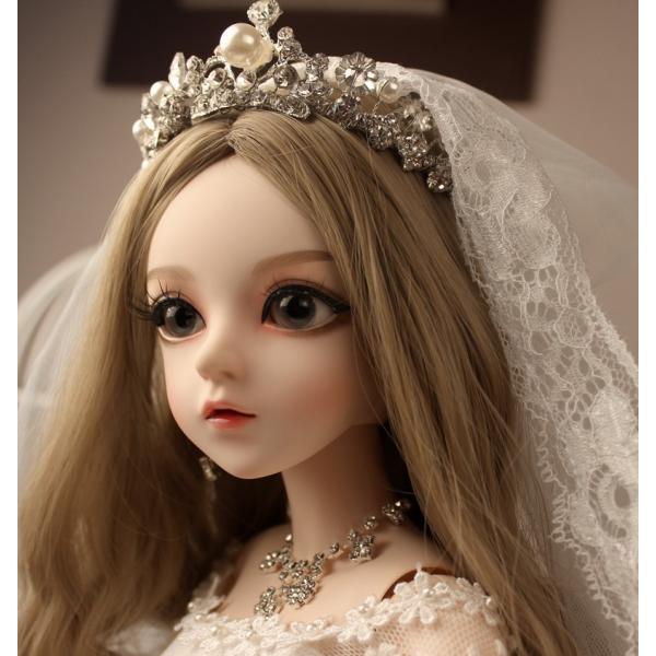 ドール ウエディングドレス 全セット人形 Bjd女性人形 60cm可動関節人形sd公主 高品質な眼球 顔メイク ウィッグ 服 髪飾り付き Sagaretxe Net