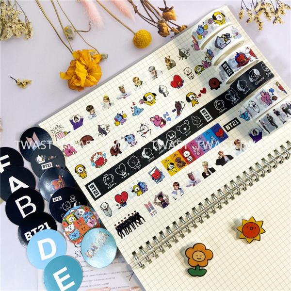 BTSグッズ 手帳テープ 防弾少年団 BT21 バンタン BTS 日記 手帳 飾り  