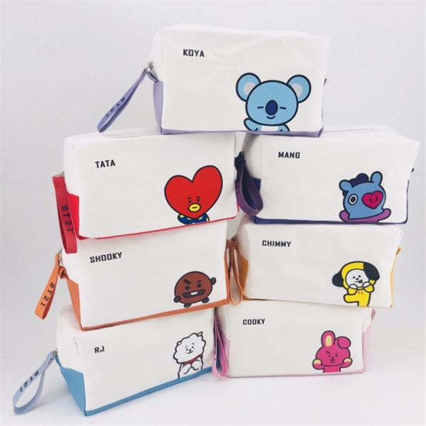 送料無料 BTSグッズ ペンケース ビーティー21 防弾少年団 BT21 化粧ポーチ シンプル 筆箱 小物入れ 見やすい かわいい 小学生 中学生 高校生 人気 韓国