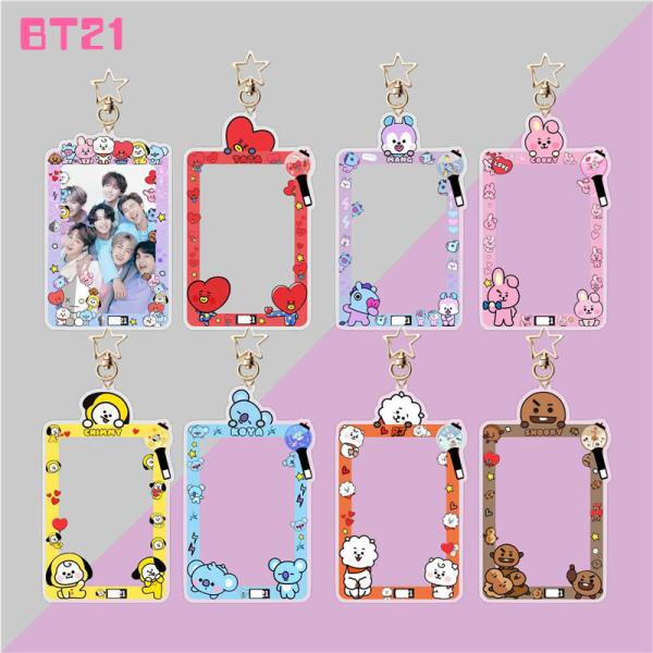 2番目半額 BT21グッズ BTS 防弾少年団 バンタン カードケース キーリング アクリル キーホルダー グッズ キーチェーン アクセサリー 鍵 自動車飾り トレカケース