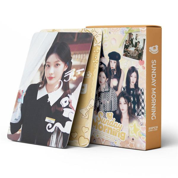 ILLIT�O�b�Y �t�H�g�J�[�h 55�� �Z�b�g �g���J �A�C���b�g �ʐ^ �S�� �t�H�g�J�[�h K-POP �؍� �A�C�h�� Sunday Morning ���� ���� LOMO�J�[�h Wonhee Iroha ���i�摜2