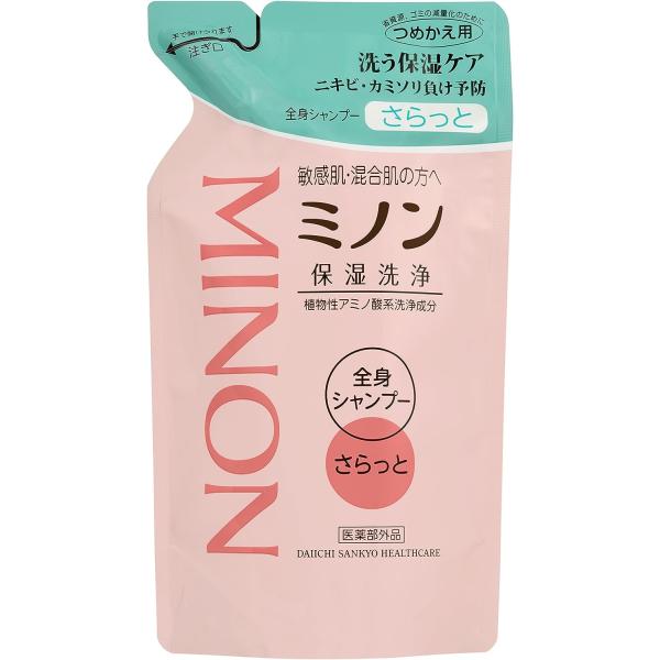 1個 ミノン全身シャンプーさらっとタイプ 詰替 380mL　医薬部外品