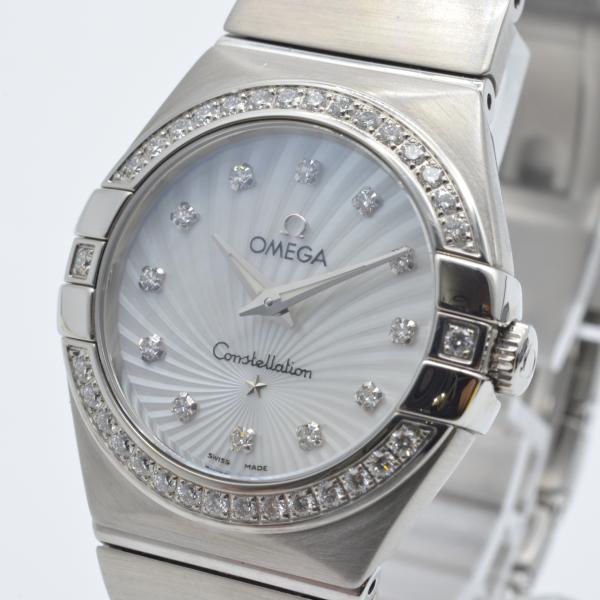 OMEGA オメガ コンステレーション 123.15.27.60.55.004 SS ダイヤベゼル 12Pダイヤシェル文字盤 QZ  レデイーズ腕時計【中古】