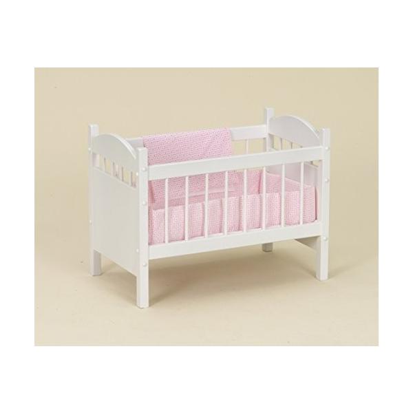 Amish Made Wooden Deluxe Doll Crib White Finish