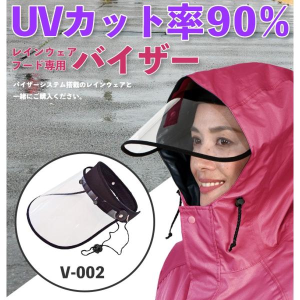 Uvカット90 レインバイザー バイザーシステム搭載アイテム専用 おしゃれ バイザー 専用バイザー ゴルフ レイン 透明 レディース レインウェア