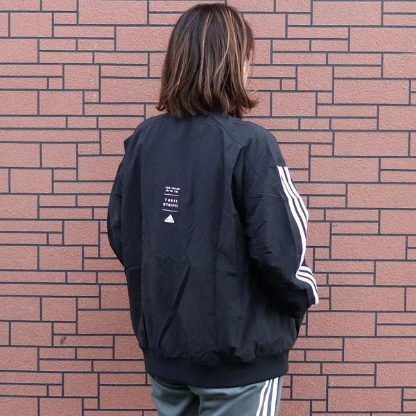 Ma 1 レディース ブルゾン アディダス ボンバージャケット 3本ライン 黒 無地 スタジャン ブラック Adidas ナイロンジャケット スポーツ コーデ Ftk Buyee 日本代购平台 产品购物网站大全 Buyee一站式代购 Bot Online
