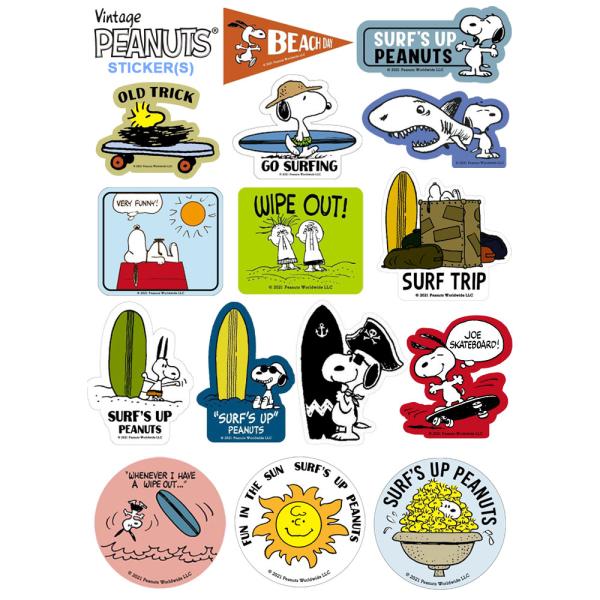 【SURF'S UP PEANUTS】PEANUTS SURF BOARD STICKER (S)大人気【SURF'S UP PEANUTS】の新作ステッカーが入荷しました。色々なところに貼るのも良し！プレゼントで渡すのも良し♪