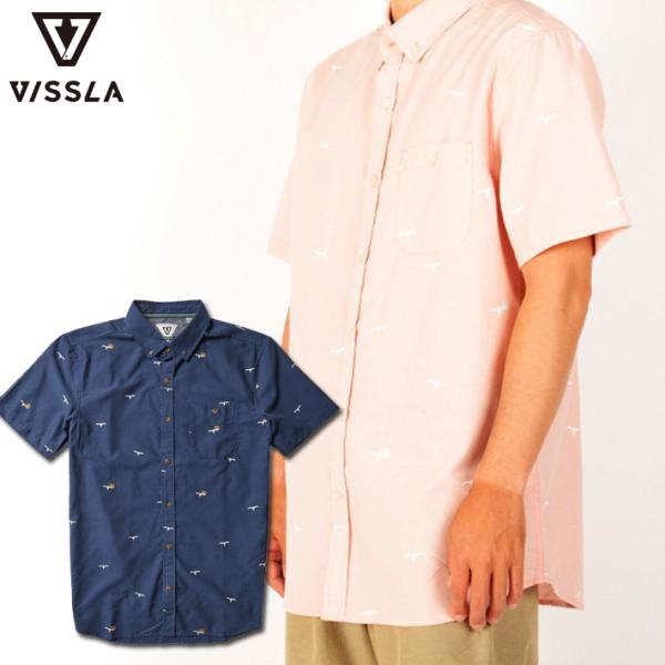 【セール品】VISSLA ヴィスラ ”Liwi Bird Eco SS Sshirts” M515TIIW Mサイズのみ メンズ 半袖 シャツ 半袖シャツ おしゃれ サーフィン