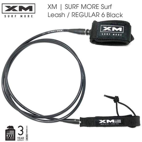 XM | SURF MORE Surf LeashREGULAR 6 Black■SPEC■長さ：6'(約 1.8m） ■太さ：（約 7mm） ■キーポケット付き■DOUBLE SWIVEL「リーシュ」という言葉（古いフランス語の「lais...