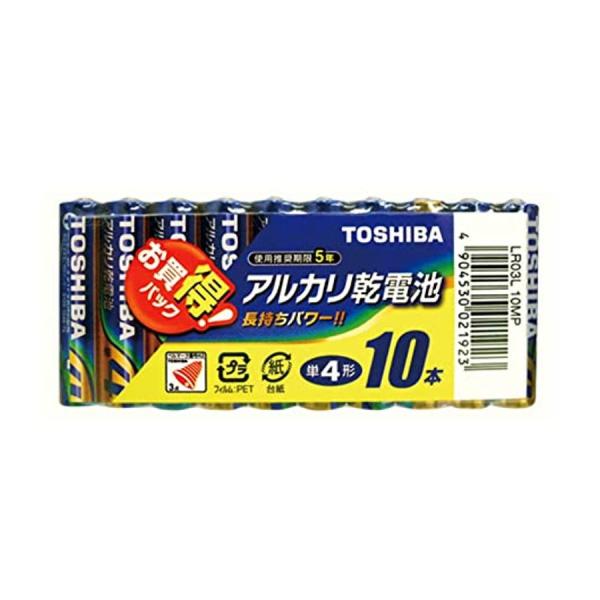 他サイト： TOSHIBA LR03L 10MP 東芝 アルカリ乾電池 単4形 1パック 10本入 セット 単四 電池の商品画像