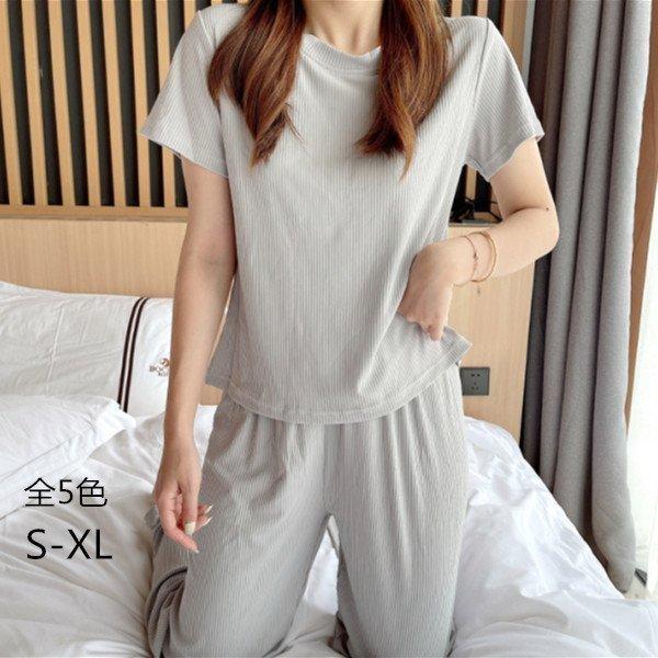 ルームウェア パジャマ レディース 上下セット 純色 綿 快適 丸首 半袖 長 ズボン レジャー 2点セット 女性用 パジャマ おしゃれ 寝巻き 夏 Pcce6 茶々娘 通販 Yahoo ショッピング