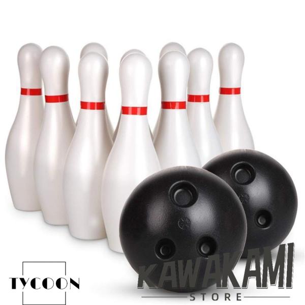 子供向けボウリングセットグッズ 10本のミニピンと2つのボールのおもちゃと小さなプラスチックボーリングセット楽しい室内ゲームは子供と大人のための大きいギフ