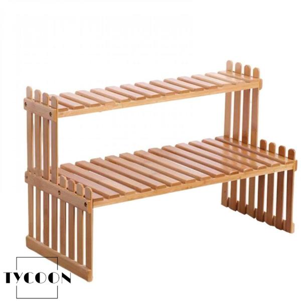 【優れる天然素材】ラワースタンドは上質の天然竹で作られ、木材より耐久性が高く、抗菌・防臭の効果もあります。ナチュラルな風合いとシンプルなデザインで、さまざまな植物に合わせやすく、より優しい空間に仕上げらます。 (ご注意：ラックの表面は炭化処...