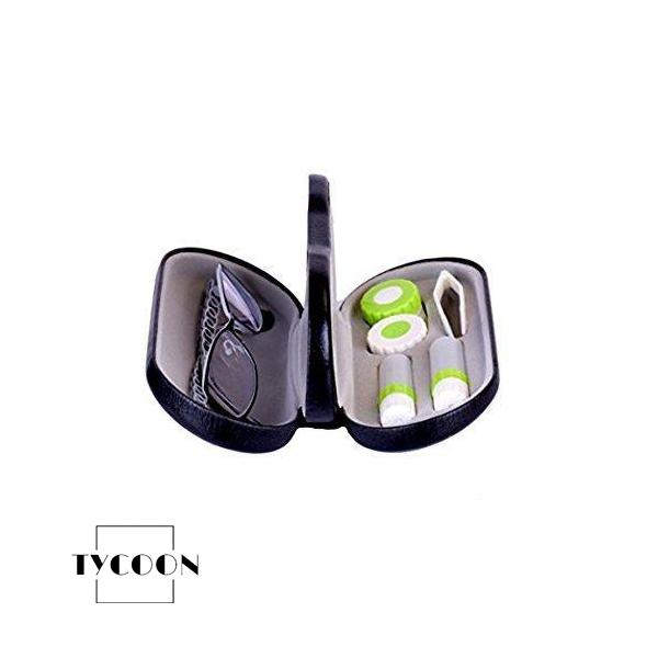 サイズ：16x7x5cm、コンパクトで持ち運び便利。ユニックなデザインで、メガネとコンタクト両方使えのメガネハードケース。コンタクトレンズ用の洗浄液瓶、ピンセット、鏡が付きて、大変便利です。1セットで多用途、コンタクトケース別に購入必要があ...