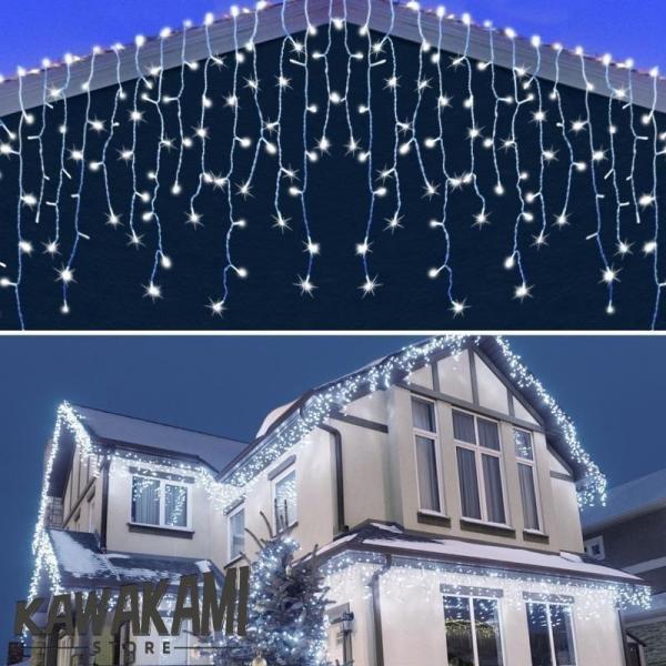 イルミネーションライト 屋外用 つらら 記憶機能 LED 400球 10m 全4色 コンセント式 防水 おしゃれ クリスマス ライト ツリー 飾り付け 8点灯パターン