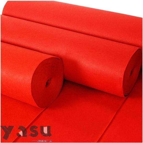 朱赤毛氈（もうせん）、1x3M 展示会用 レッドカーペット、 赤 パンチ