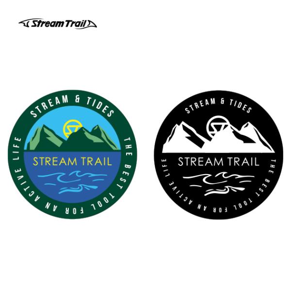 ステッカー シール 車 スーツケース スマホ かっこいい おしゃれ アウトドア ブランド キャンプ ストリームトレイル Stream Trail STICKER STREAM&TIDES