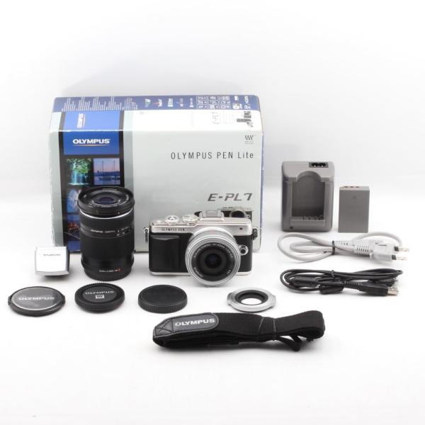 OLYMPUS PEN E-PL7 EZダブルズームキット シルバー ミラーレス
