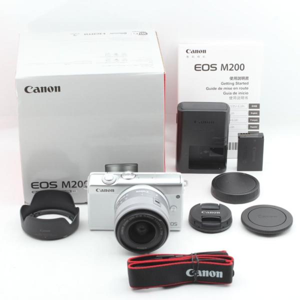 Canon ミラーレス一眼カメラ EOS M200 標準ズームキット ホワイト