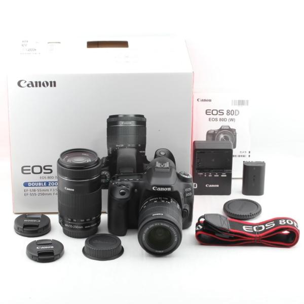 Canon デジタル一眼レフカメラ EOS 80D ダブルズームキット EF-S18-55 IS STM/EF-S55-250 IS STM付属 EOS80D-WKIT