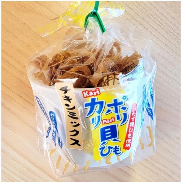 国産の帆立の貝ヒモをカリッカリにした、食べやすいサイズの絶品おつまみです青森県のご当地食品で、おつまみにも、おやつにもなる、万能食品です名称　　　　ホタテヒモ加工品　チキンミックス味賞味期限　　約2ヶ月、（最低1ヶ月保証）内容量　　　1カッ...