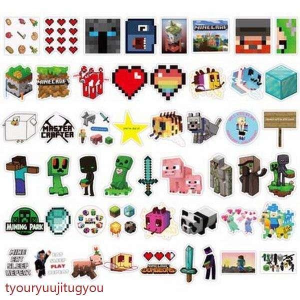 ステッカーminecraft マインクラフト ゲーム キャラクター シール 100枚入り 文具 ステーショナリー 安全 知育 創造 知恵 遊び 子供 想像力 装飾 飾り 贈り物 mgy 長龍實業 通販 Yahoo ショッピング