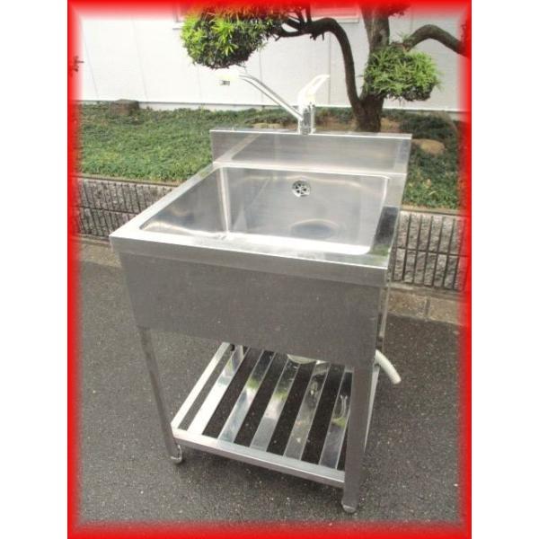 【中古】厨房 業務用 1槽シンク 流し台 蛇口付き tyubo110_202202121