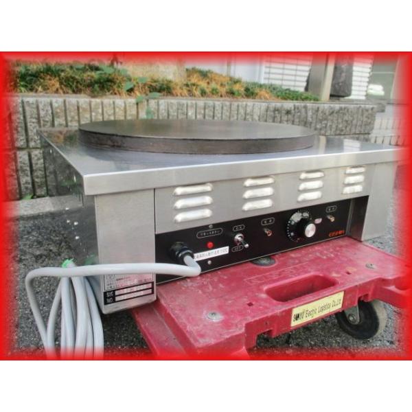 送料無料 電気クレープ焼器 卓上型 エイシン クレープメーカー 3相200V EC-2000 500×500×190mm 2016年製 業務用 厨房器機 i