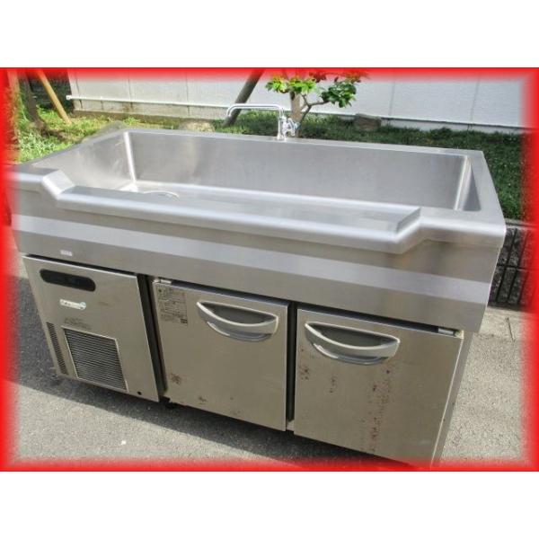 (207-3)福島工業 フクシマ 舟形シンク付き コールドテーブル 台下 冷蔵庫 TNC-40RM3-SC ２ドア 100V W1200D600H840mm 207-3)福島工業 フクシマ 舟形シンク付き コールドテーブル 台下