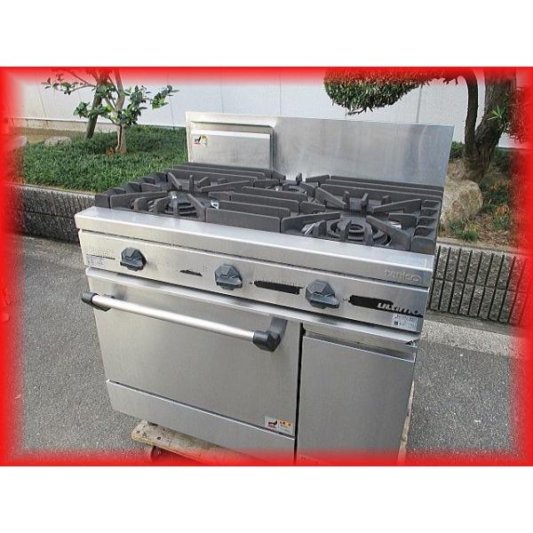 □ 中古品 タニコー 3口コンロ オーブン付 LPガス プロパン 2019年製