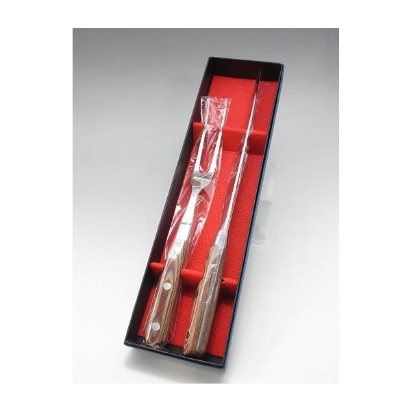 HOUEI カービングナイフ＆フォークセット 箱入り : 厨房・Byonho