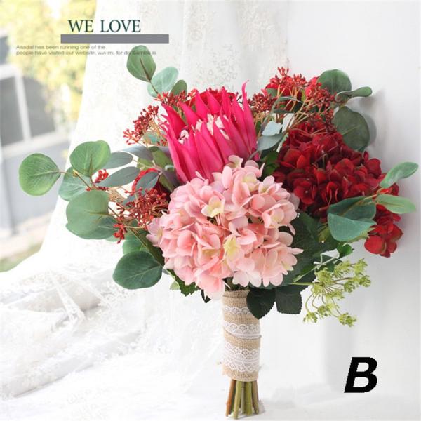 手作り 花 ウェディング用 お祝い プレゼント 手作り ブライダルブーケ 花束 ブーケ ウエディングブーケ ウエディングブーケ 造花 披露宴 結婚式 花嫁 写真撮り お誕生日 大人気 歓迎会